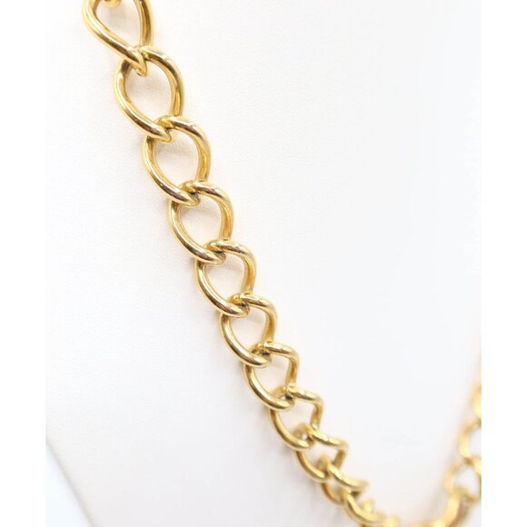 NAPIER Vintage Red Enamel Gold Tone Chain Pendant Necklace Chunky Swirl Knot 23" - Picture 4 of 12